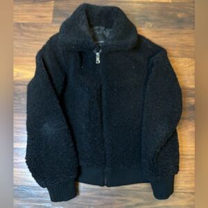 Banana Republic Black Sherpa Bomber Jacket